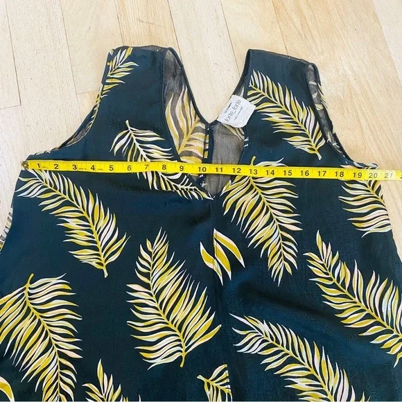 Forte forte 100% silk desert leaf print voile top in black and gold - Picture 10 of 14